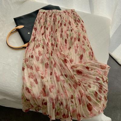 Half-body Skirt Women's Summer Casual Versatile Elastic Women's Skirt Loose Comfortable Large Size Pleated Skirt