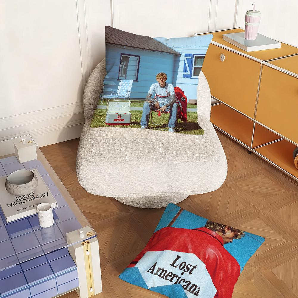 Singer MMachineGun KKelly MGK Lost Americana Pillow Case Bedroom Sofa Living Room Backrest Decoration Square Cushion Nap Time