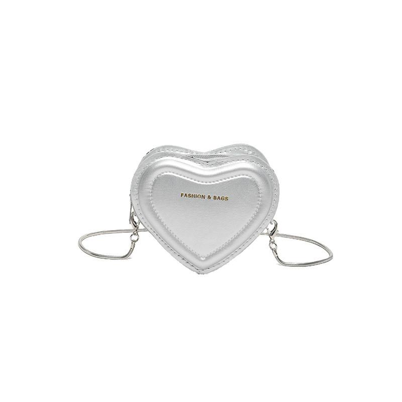 Cute And Stylish Heart-shaped Crossbody Bag For Women With Trendy Pu Material And Chic Ins Look