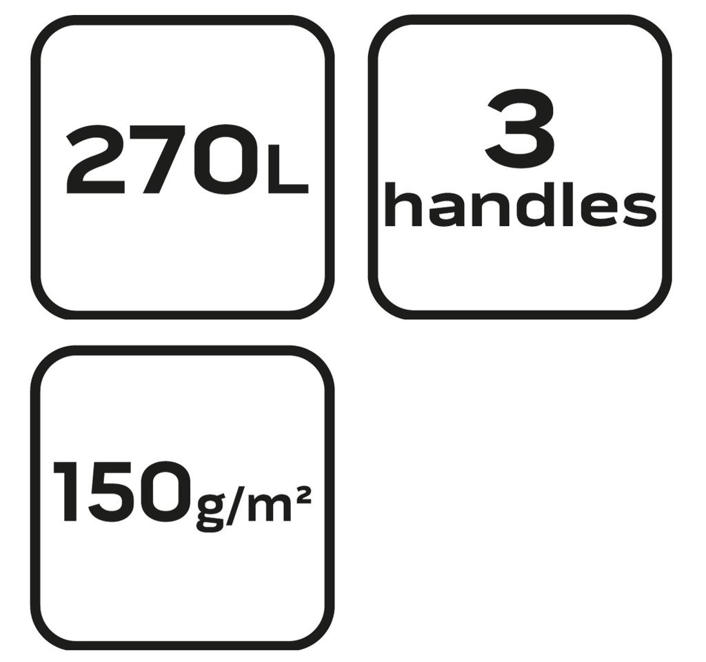 Garden Bag 270 L, 150 G/m2; PP; Stiffened Edge, 3 Handles, 67 X 76 Cm