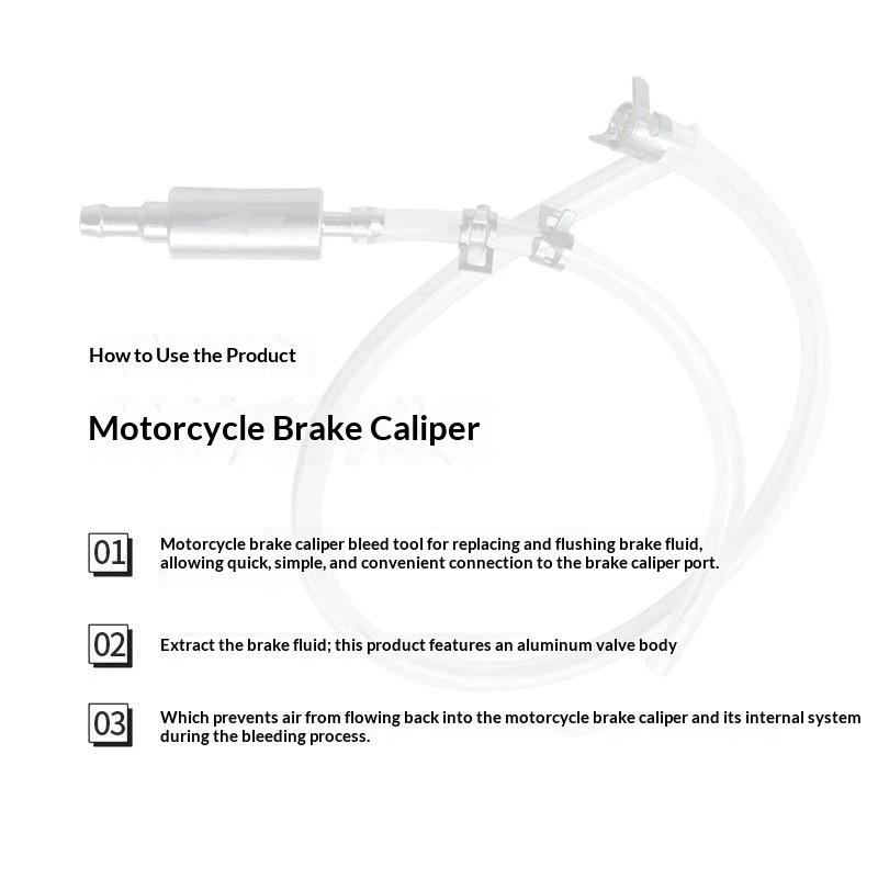 Brake Bleeder Hose With One Way Non Return Check Valve Fluid Extractor Pump Tool For Motorcycle Car Scooter Brake Caliper