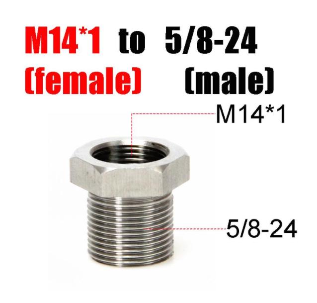 Stainless Steel Filter Thread Adapter 1/228 to 5/824 M14* *1.5 SS