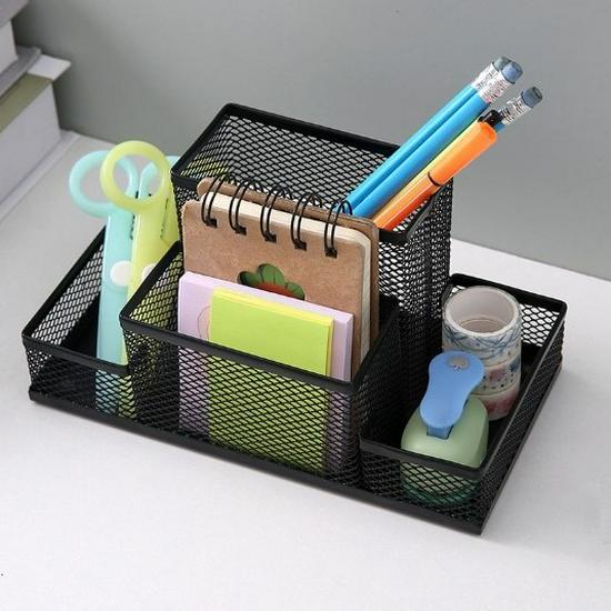 Metal Art Pen Holder & Stationery Organizer with Three Grids | Four Grids Fountain Pen Storage Box | Hot-Selling Design