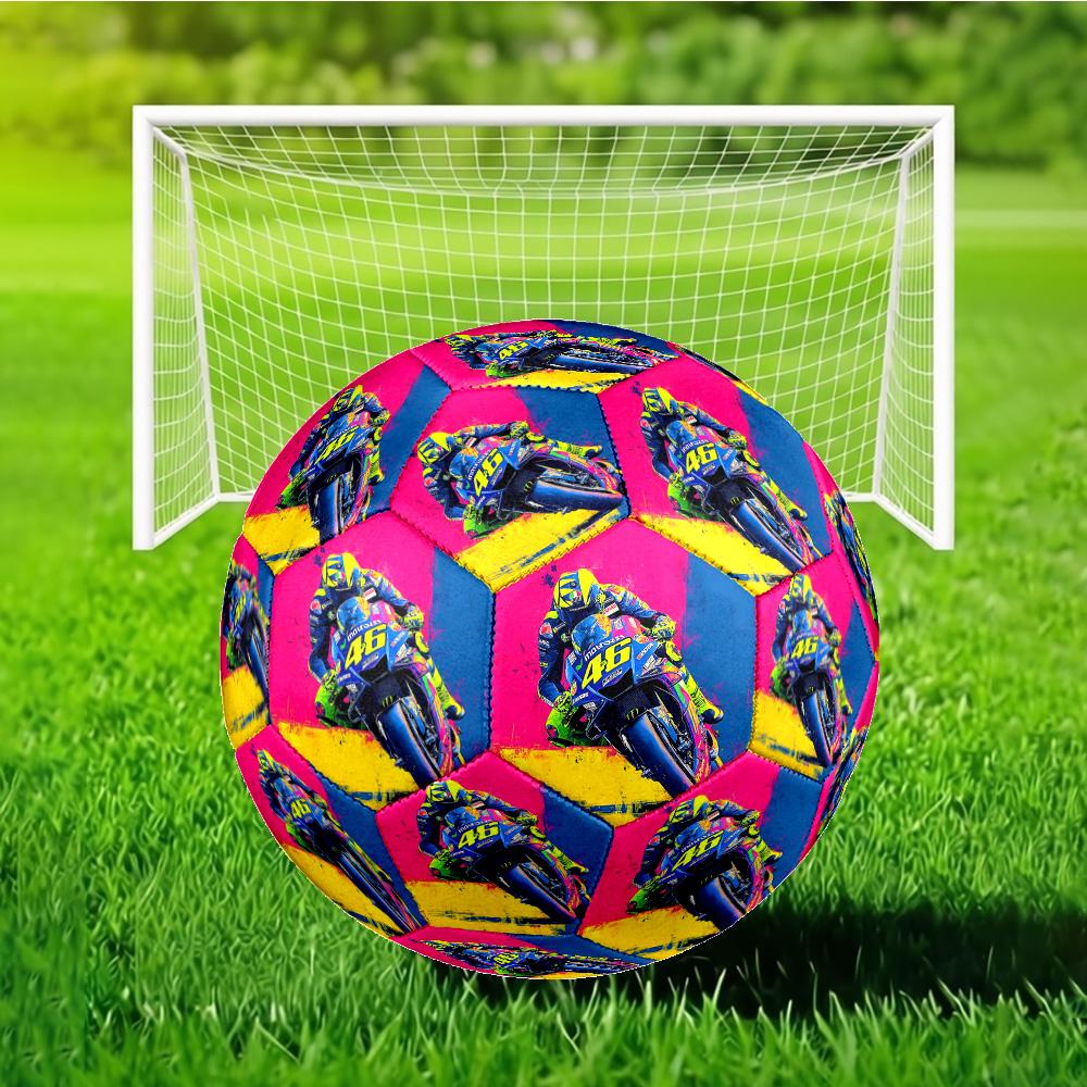 Rider Speeding Through Neon Light Size 5 Soccer Ball, Suitable for Training and Matches, High-Elasticity, Wear-Resistant Material Gift for Fan