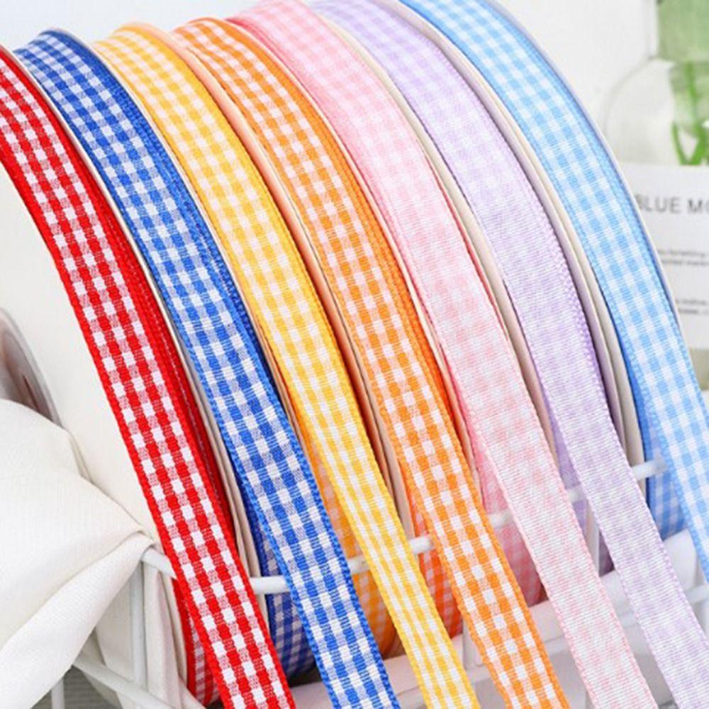DIY Crafts Plaid Ribbon Assorted Colors Gift Wrapping Ribbon Gingham Ribbon  Home Decoration
