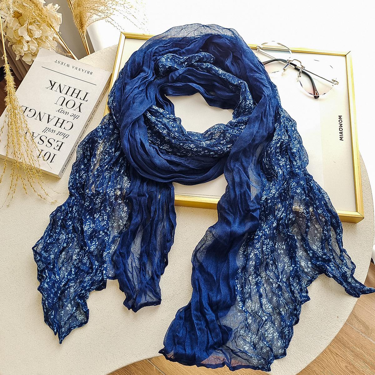 

Хлопково-льняной солнцезащитный шарф Модный универсальный плетеный шарф-косичка 90*180cm