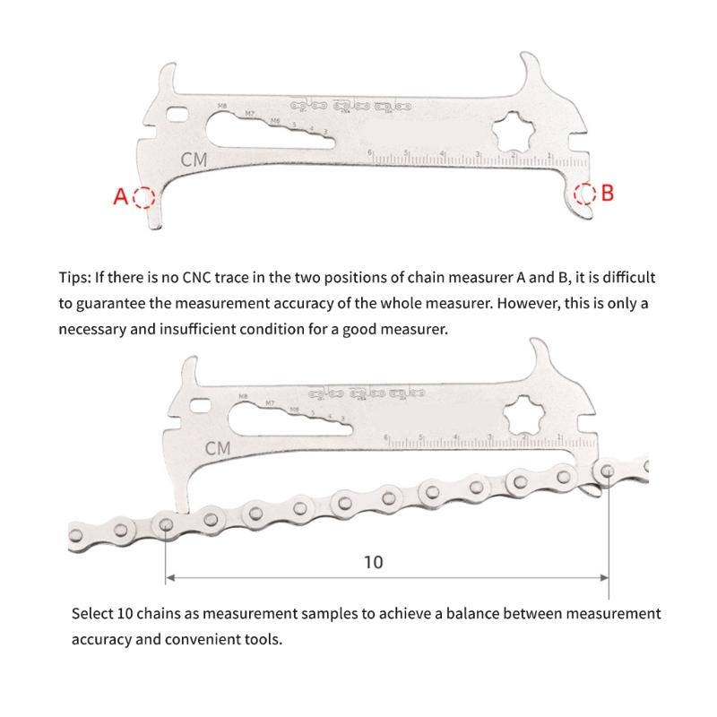 Compacts Chain Wear Measurement Device Gauges Measurement Repair Tool for Mountain and Road Bike Cyclists