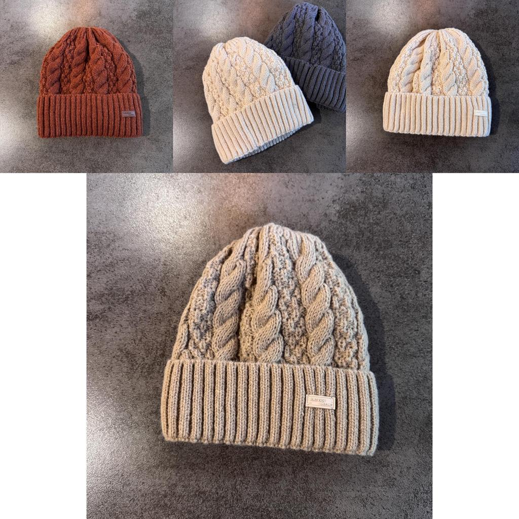 Winter Knitted Cap For Men With Letter Prints Thick Cold Weather Sports Style