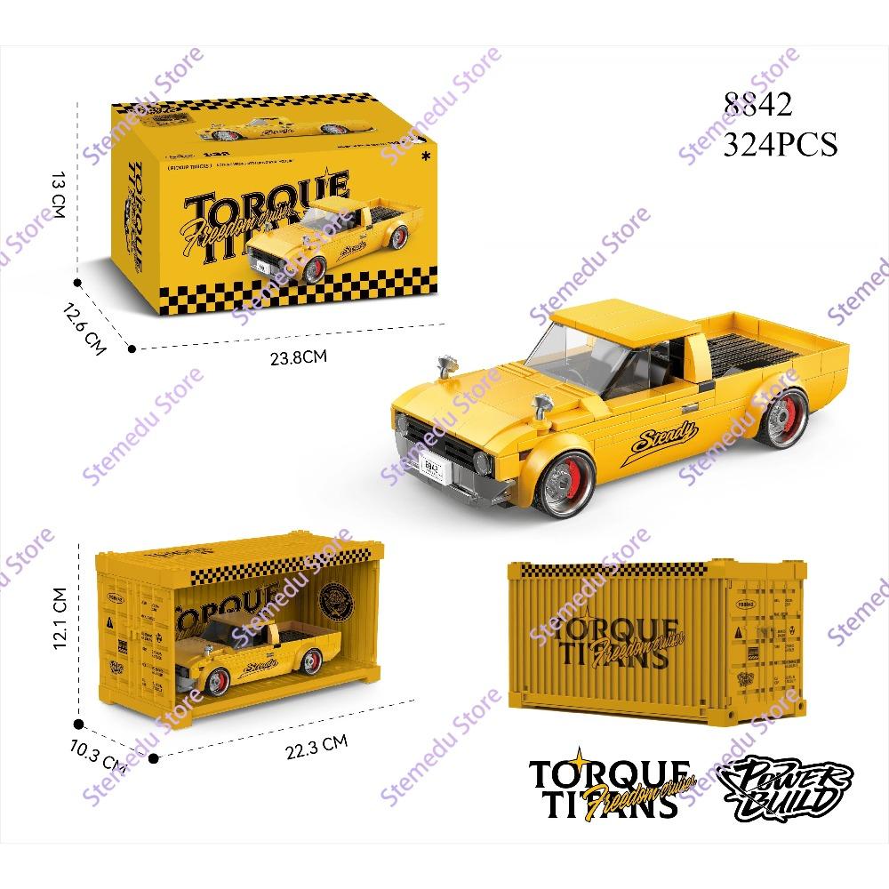 MOC PB8801-8849 Technischer Speed Champion MX5 Rennwagen Modell Wohnmobil Container Baustein Ziegelstein Montage Spielzeug Kinder Weihnachtsgeschenk