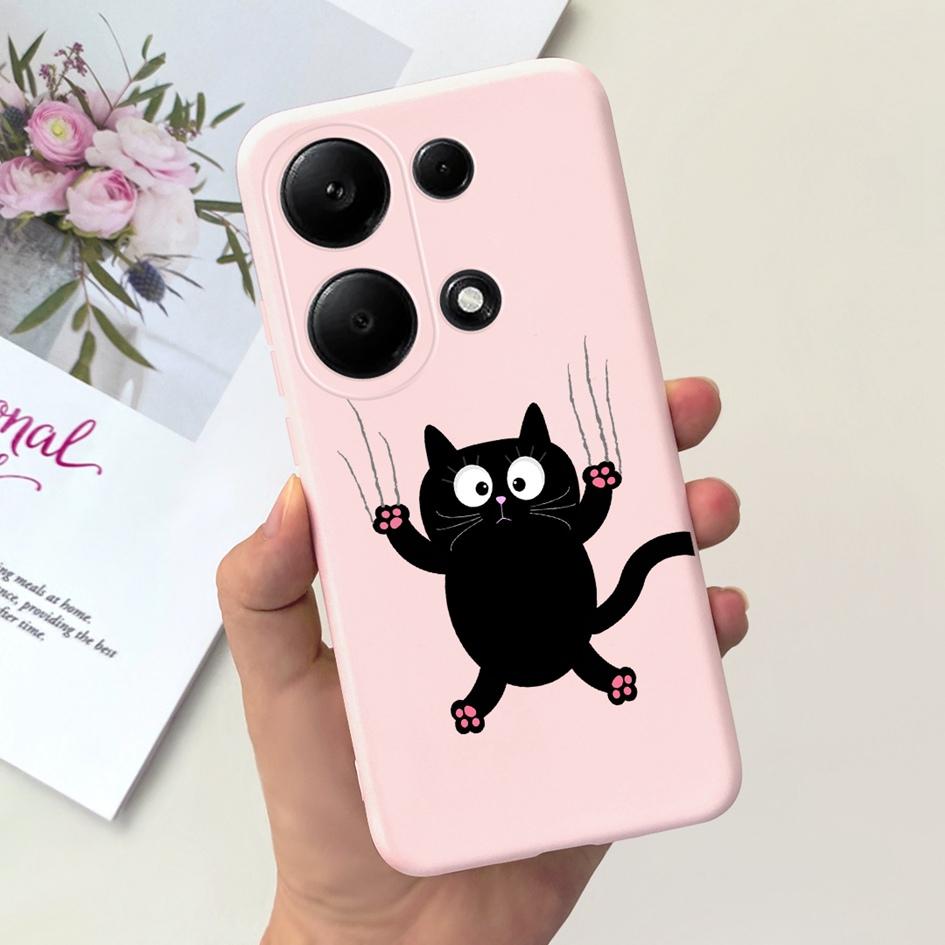For Xiaomi Redmi Note 13 Pro 4G 2024 Case Cute Love Heart Cactus Soft Matte TPU Cover For Xiaomi Poco M6 Pro 4G Note13 Pro Coque