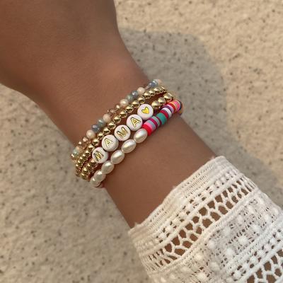Hot-selling Bracelets Beaded Bracelets Contrast Simple Bracelets Minority Beaded Holiday Gifts Stacked Hand Rope.