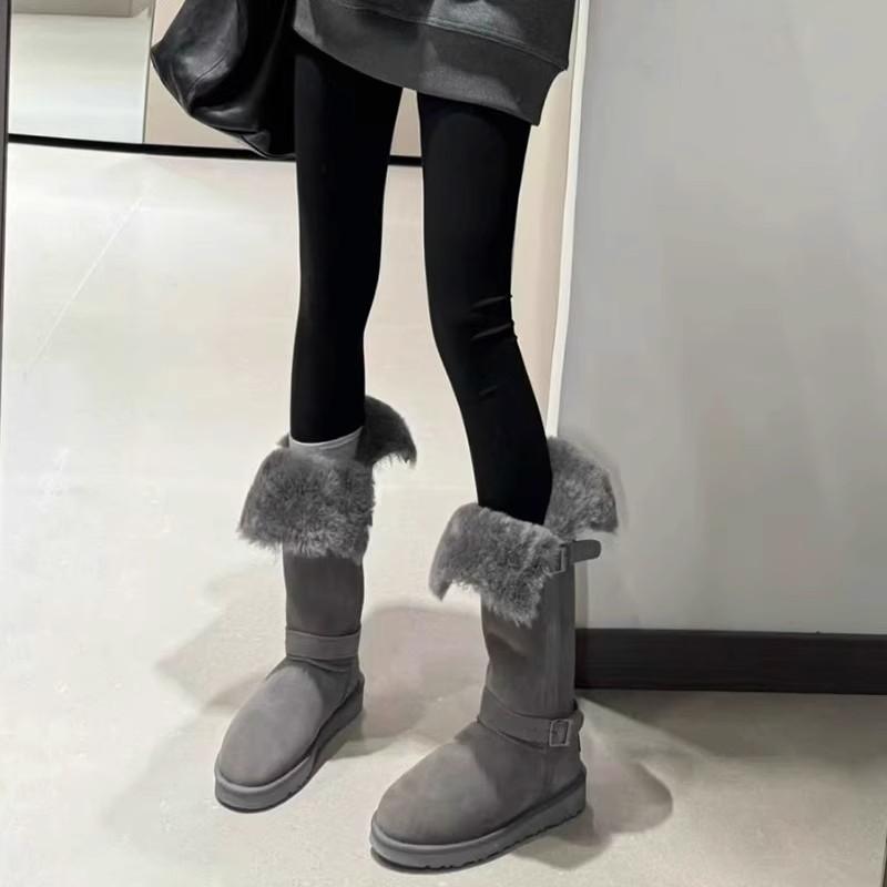 

Серые женские зимние ботинки 2025 новые ретро с круглым носком на плоской подошве бархатные средней длины с хлопковой подкладкой женские 40 серый