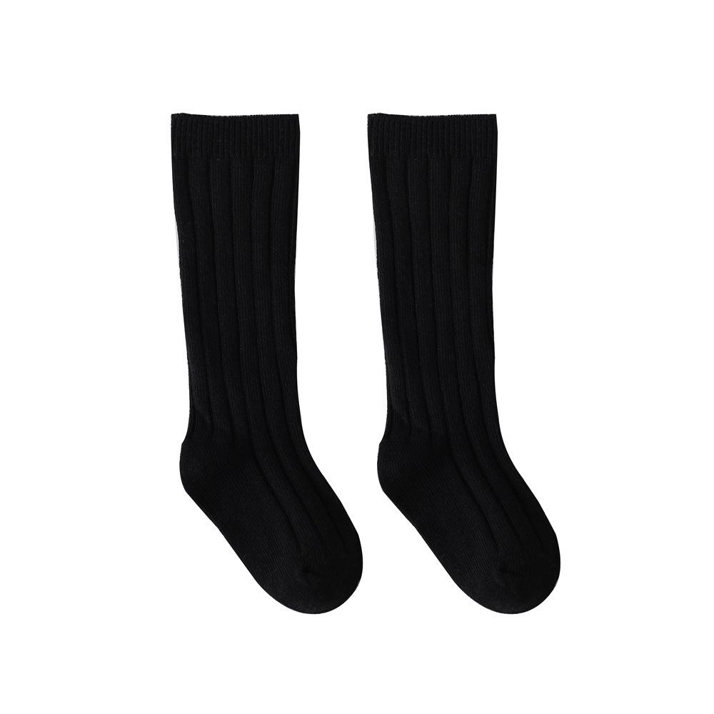 Trendy Spanish Children's Solid Color Mid-Long Socks for Babies, Students, and Sports Enthusiasts