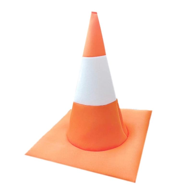 

Novelty Traffic Cone Headgear Hat for Adult Roadblocks Hat for Boys Girl Lovely Party Hat Festival Celebration Headpiece помаранчевий/білий
