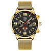 Men'S Watch Stainless Steel Mesh Strap Handsome Calendar Luminous Quartz Watch