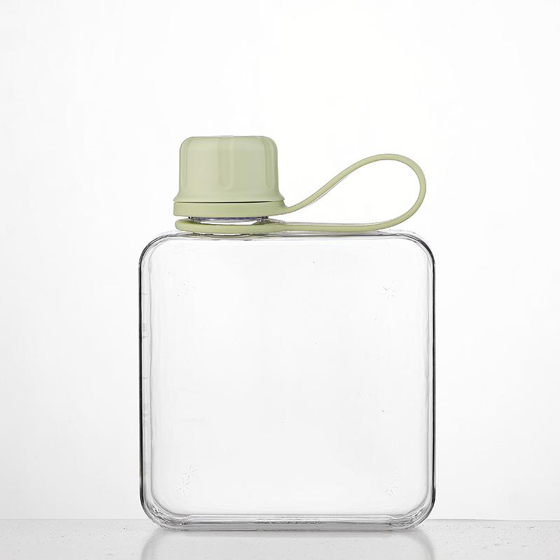 Tritan Handheld Flat Style Water Bottle - Fresh, Stylish, Portable Student Cup for Fruit Tea