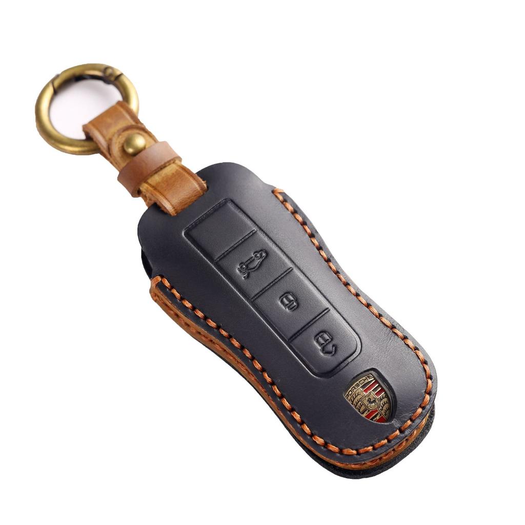 Car Key Cover for Porsche Key Cover 718 Cayenne Kaman Car Key Cover Genuine Leather