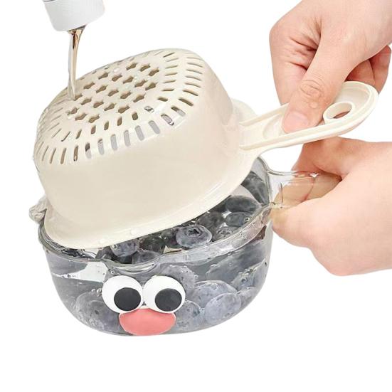 

Корзина для слива с эргономичной ручкой, утолщенная двухслойная конструкция, кухонное сито, миска, корзина для мытья и процеживания фруктов и овощей