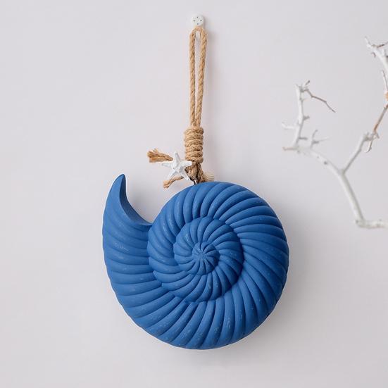 Nautical Wooden Conch Ornament with Hemp Rope Summer Ocean Beach Hanging Decoration for Farmhouse Hawaiian Tropical Party Supplies
