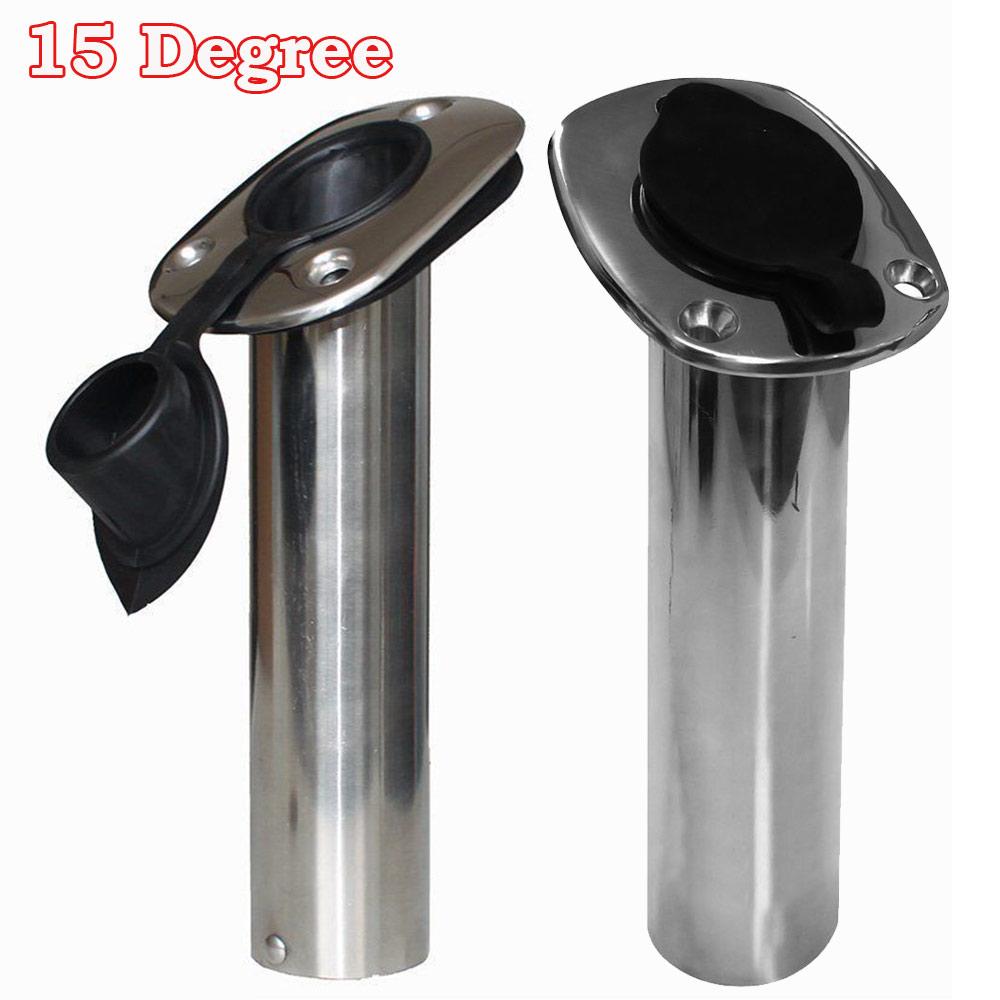 2PC Fishing Pole Stand Stainless Steel Flush Mount Boat Fishing Rod Holder 15/30/90 Degree Rod Pod for Marine Boat Accessories