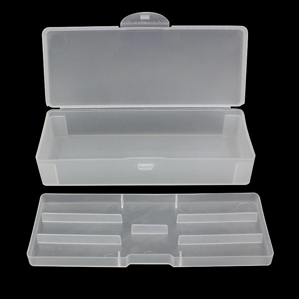 Double-layer Art Tool Empty Storage Box Rectangle Tweezers Clippers Pens Polishing Buffer Files Plastic Container