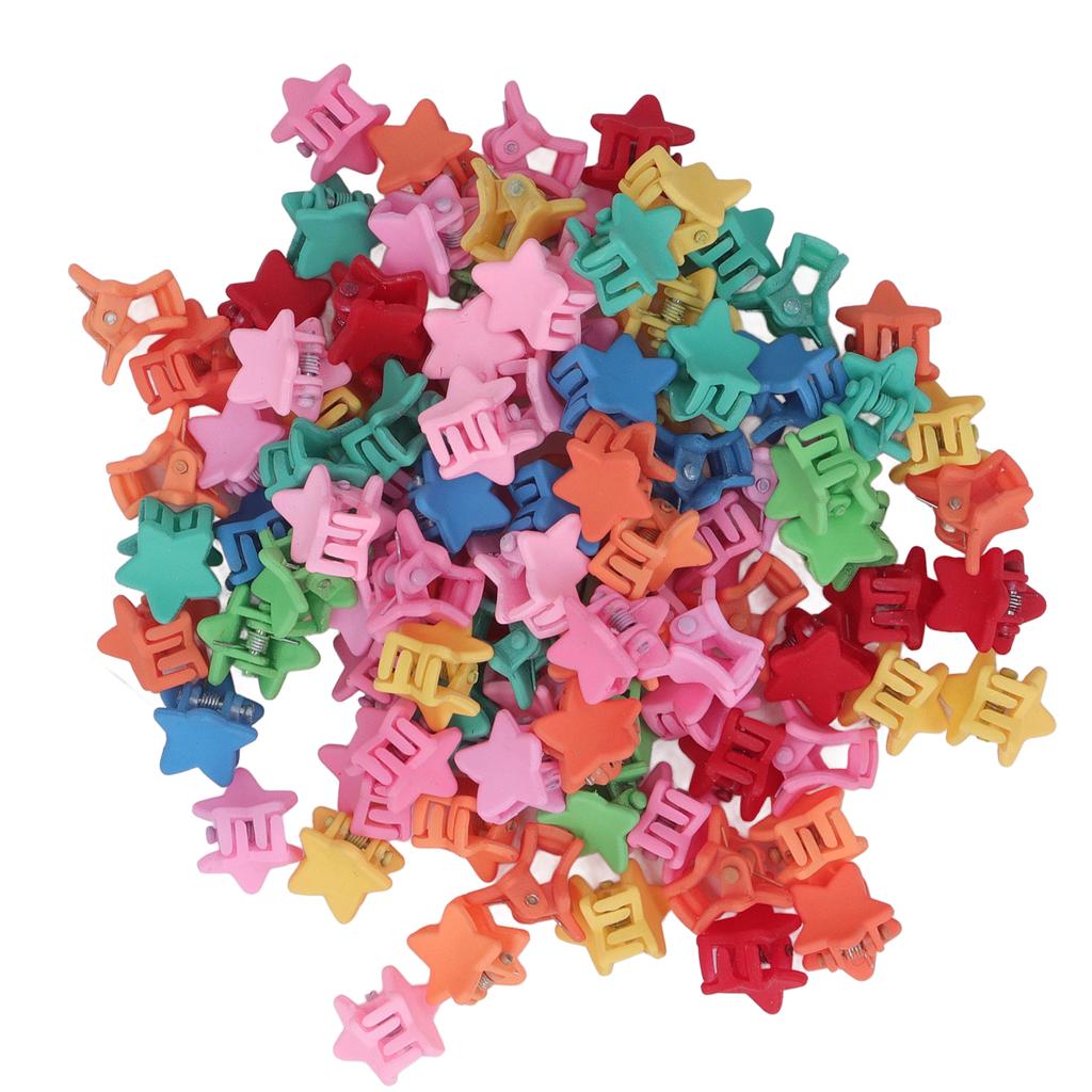 100 ks Malé hvězdičkové sponky do vlasů s drápky Různé barvy Roztomilé sponky s drápky Vlasové doplňky pro dívky Děti