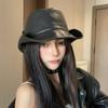 Big Brimmed Western Cowboy Cap PU Leather Sun Protection Hat Casual Fisherman Hat  Travel