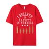 Gun Enthusiast Bullet I Believe In Safety In Numbers Graphic Shirts Men Luxury Brand Big Size Tshirt