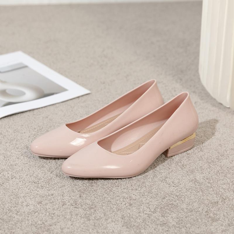 WTEMPO Elegantní velké velikosti, jednobarevné, ležérní, špičaté, jednoduché boty, kancelářské dámské, nepromokavé, protiskluzové, měkké, tlusté, nízké, na podpatku, pracovní boty