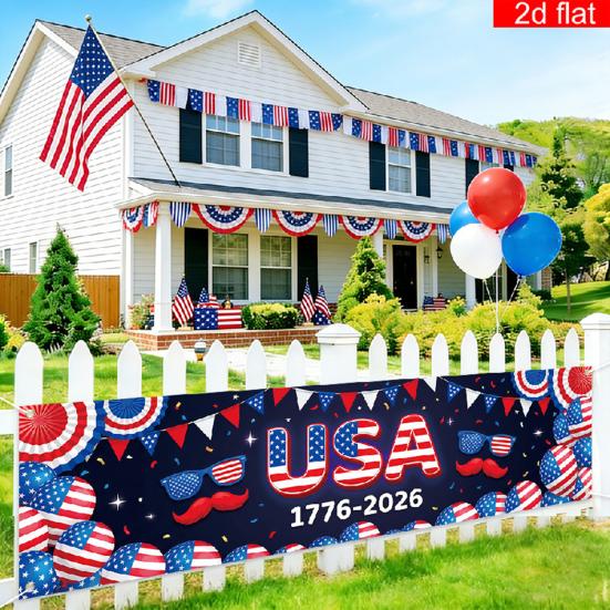 250th Anniversary Banner 6.5x1.5ft 250 Years of Freedom American Patriotic Decoration