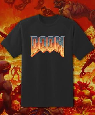 Doom Video Game Retro Arcade Game 100% Cotton T-shirt Mens Tees Top Fast Ship!