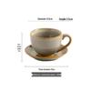 ZISIZ Retro Ofenglasierte Keramik Kaffeetasse und Untertasse Set