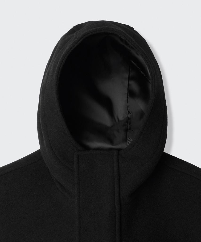Musinsa Standard Wool Blend Oversized Hooded Short Coat [Black]
