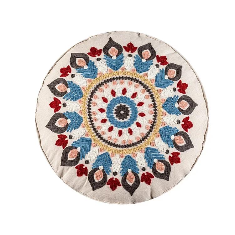 45cm Round Yoga Circle Mat Tatami Futon Meditation Cushion Cover Morocco Style Pillowcase Balcony Window Chair Cushion Unfilled