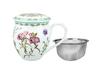 Carmani, 430ml Töpfchenbecher mit Sieb und Deckel - Wildblumen