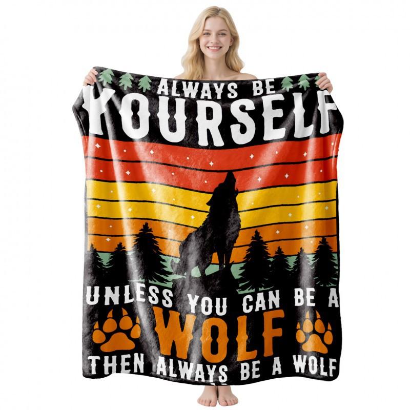 Soft Fleece Blanket With Customizable Gift Text Print Sofa Nap Or Air Conditioning Use