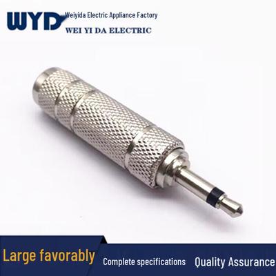 Nickel-Plated 6.5mm Female To 3.5mm Male Mono Adapter for Headset/Microphone.
