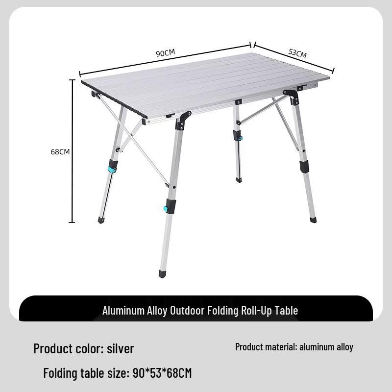 Portable Aluminum Folding Camping Table with Adjustable Height