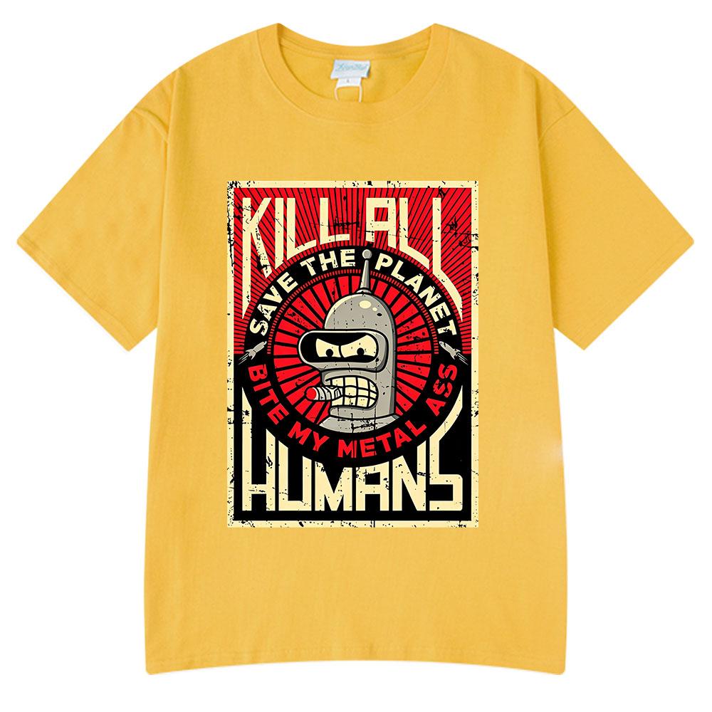 Funny Save The Planet Kill All Huunisexs Graphic Print T Shirt Unisexs Unisex Fashion Short Sleeve Tshirt Oversized Cotton Tshirts