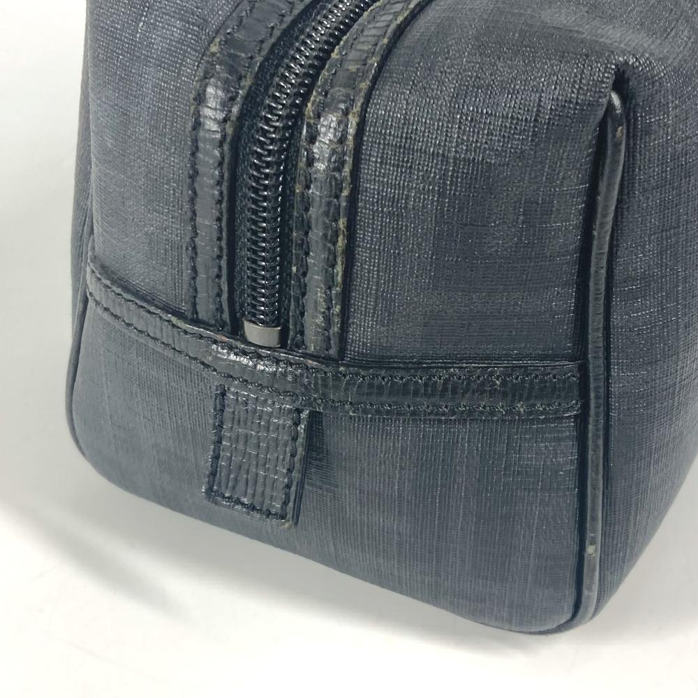 FENDI Zucca logo bag pouch Cluch Bag  PVC Black