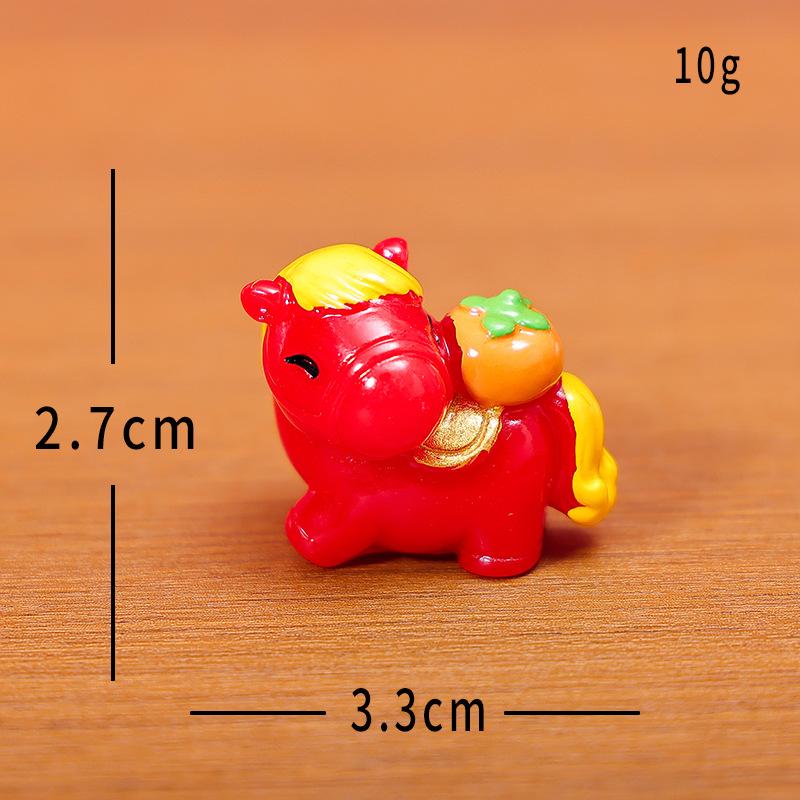 2026  Figuras de Ano Miniaturas Desenho Animado Resina Cavalo da Sorte Ornaments de Micro Paisagem Decorações de Mesa para Casa