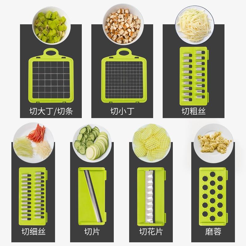 vegetable chopper 16 in 1 Hot Selling  16 in 1 Multifunctional Vegetable Container Stainless Steel Kitchen Accessory for Home синий