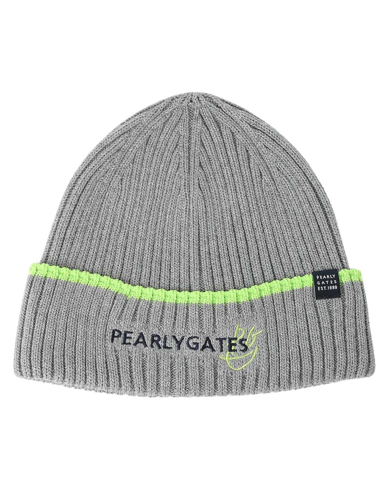 

[PEARLY GATES] Унисекс вязаная шапка (Простой логотип) Кепка для гольфа 053-5187210 020Серый FR