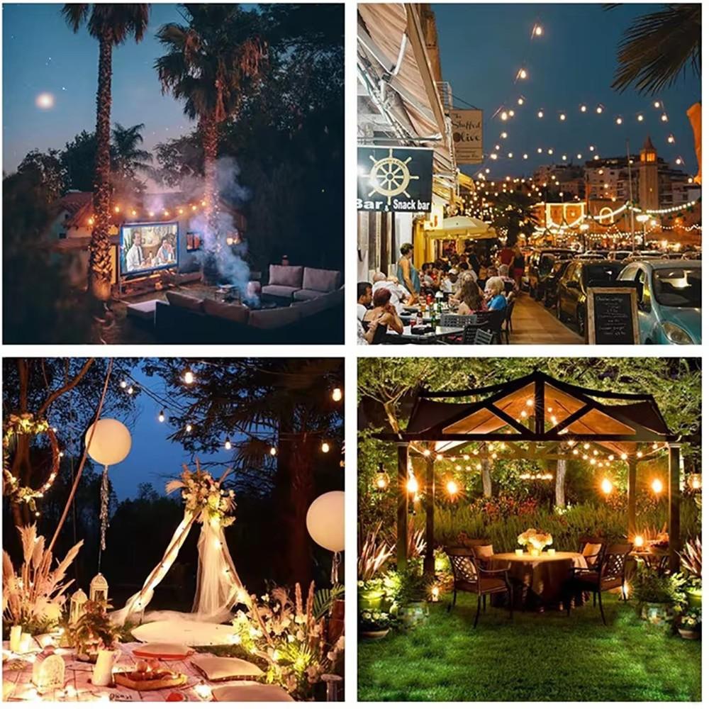 Solar Garten Holiday Party Umgebungslicht Lichterkette mit Fernbedienungen und LED Wasserdichte Glühbirnen Außen Terrasse G40 Lichterketten