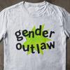 Gender Outlaw Shirt, Trans Pride Tee, Nonbinary Clothing, Genderqueer Top, Neon Punk Graphic, LGBTQ Riot Grrrl, DIY Zine Aesthetic