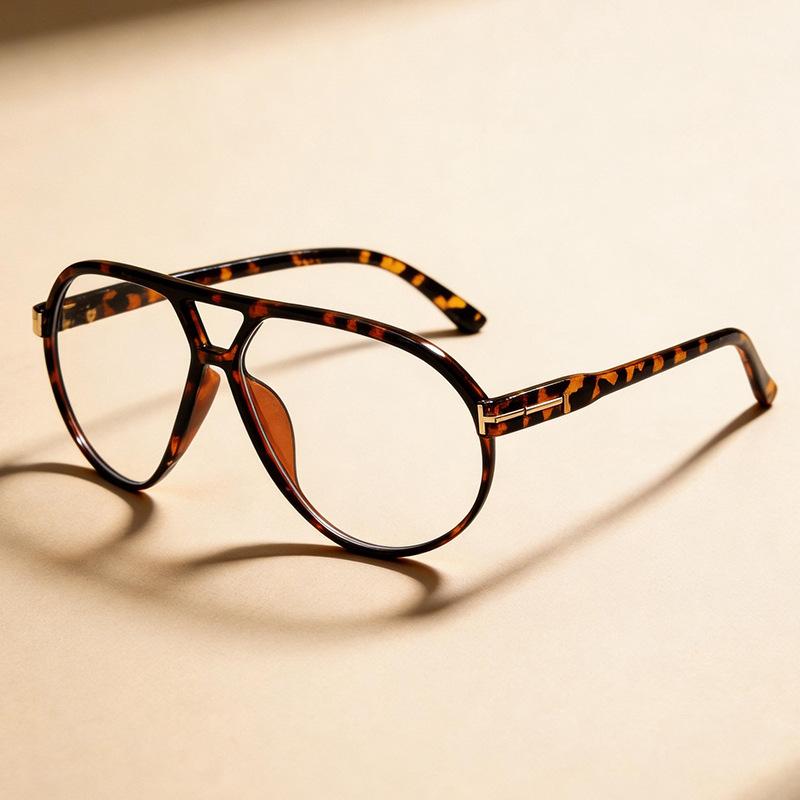 European and American fashion flat glasses travel shopping travel decorative glasses retro double beam frame sunglasses versatile trendy