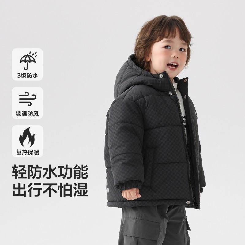 Right Europe Boys Plush Padded Winter Coat Kids Warm Hooded Cotton Jacket Toddlers