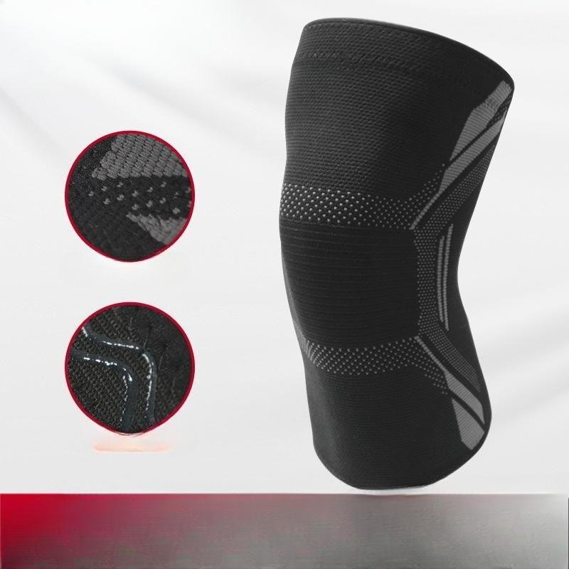 Sports Pressurized Knee Pads Knitted Nylon Moisture Absorbent and Breathable Non Slip and Anti Off Basketball Badminton Fitness Sports Knee Pads