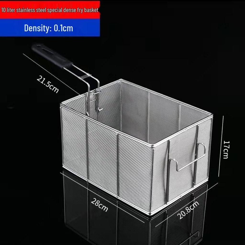304 Stainless Steel Frying Basket for Electric Fryer - Oil Control, Thickened Design for Frying Skewers and French Fries