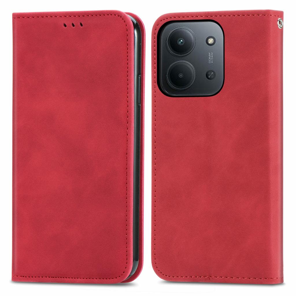 Leather Case with Card Holder For Xiaomi Redmi 15C 5G (EU) (173mm)/4G (EU) (173mm)/Poco C85 4G (173mm) Magnetic Absorption Phone Cover